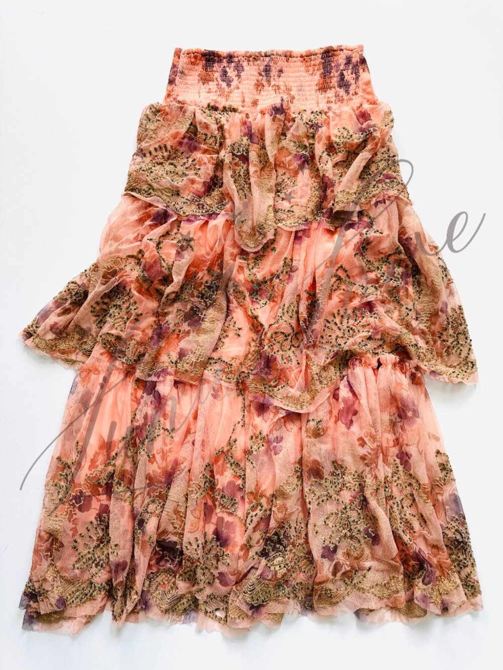 FREE PEOPLE Maple Glow Embellished Sequin Maxi Skirt Set In Pink (size XS) NWT - Picture 13 of 14